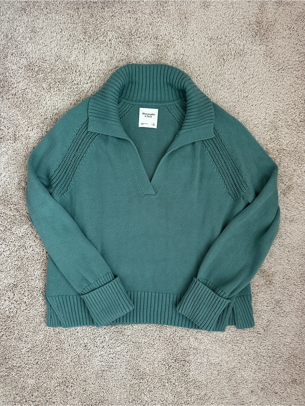 Abercrombie Green Collared Sweater XL